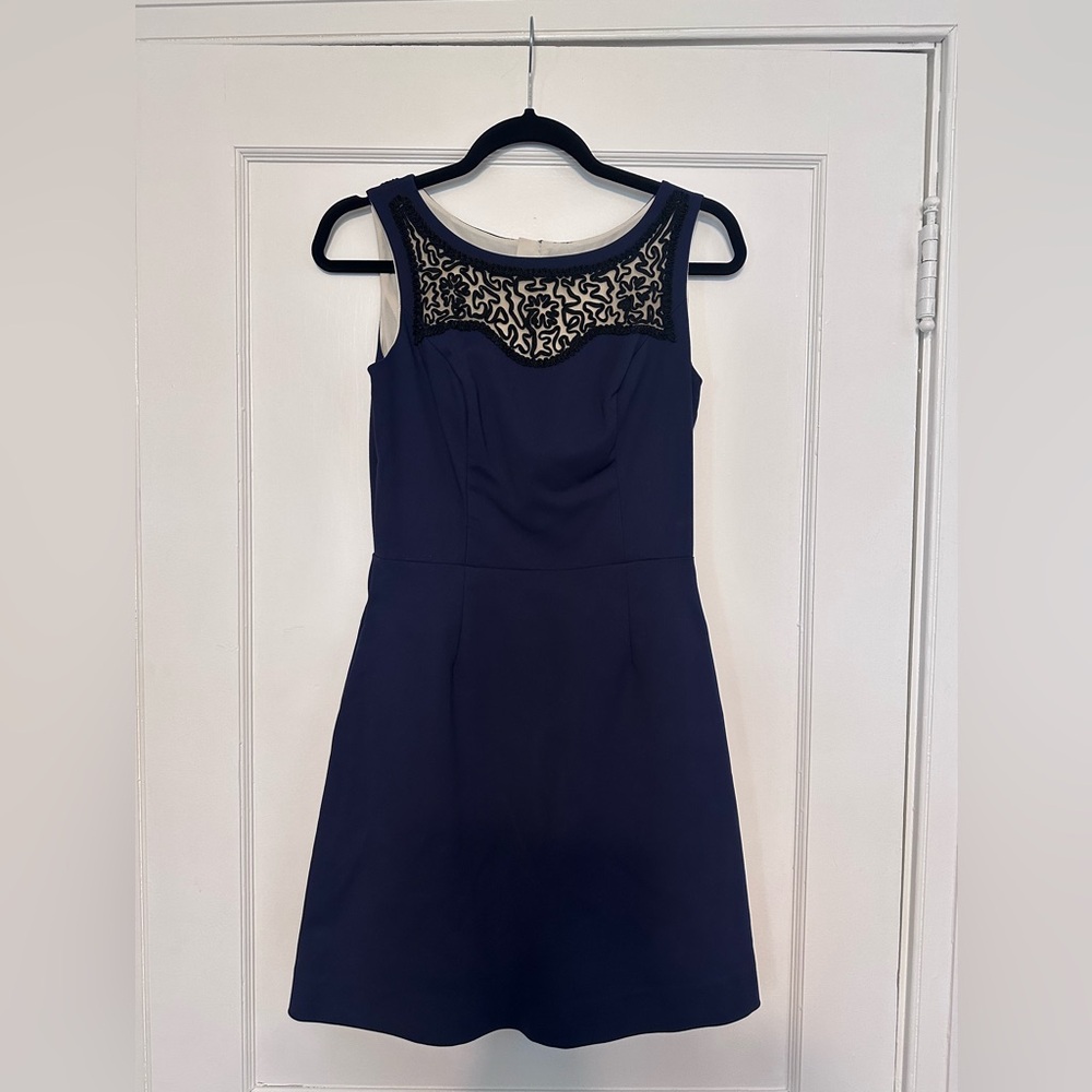 Lilly Pulitzer Navy Dress with Black Lace